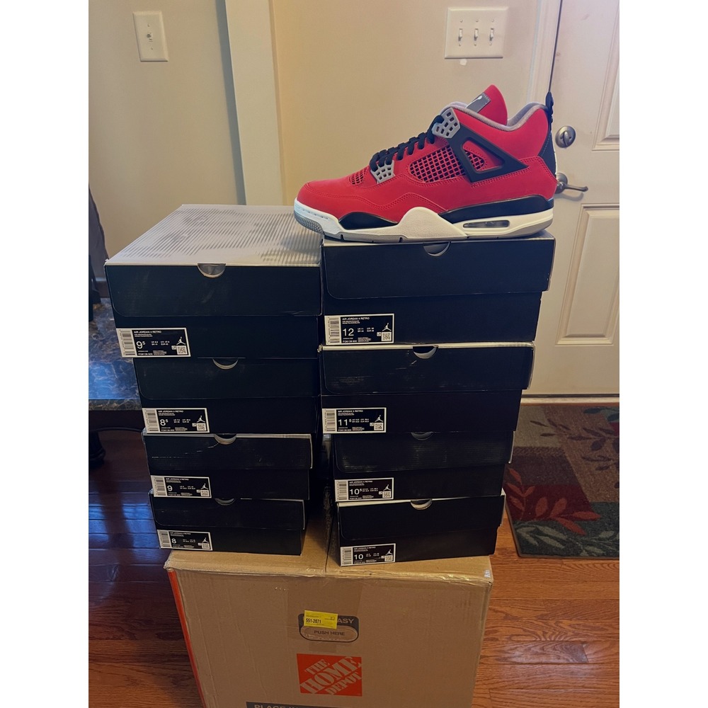 Jordan 4 Retro Toro Bravo Fire Red Black Cement Grey FQ8138-600 Size 8-12